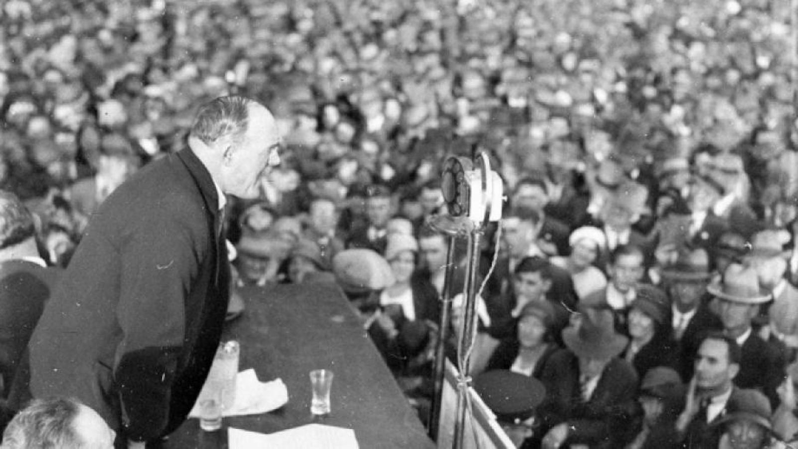 Jack Lang, NSW premier, addressing crowd
