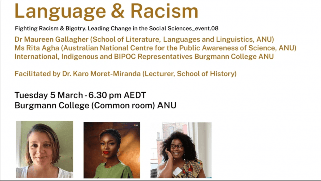 Leading change in the Social Sciences: Fighting Racism &amp; Bigotry - Event Nr. 08: Language &amp; Racism