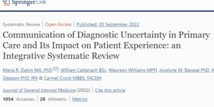 New ICH research on diagnostic uncertainty: What do doctors do and say when they are unsure about a diagnosis?