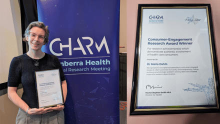 Dr Mary Dahm from ICH wins inaugural ACT Health CHARM Rising Stars Award